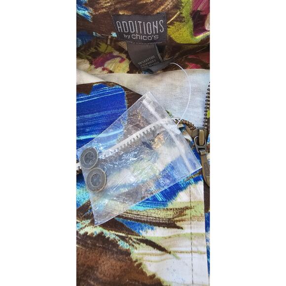 NWOT Additions by Chico's Size 2 Abstract Print Full Zip‎ Jacket Women L Multi - Picture 6 of 6